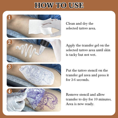 Pjordo Tattoo Stencil Transfer Gel Solution – Professional Tattoo Transfer Gel for Stencil Application, Tattoo Supplies for Artists & Beginners