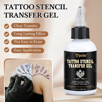 Pjordo Tattoo Stencil Transfer Gel Solution – Professional Tattoo Transfer Gel for Stencil Application, Tattoo Supplies for Artists & Beginners