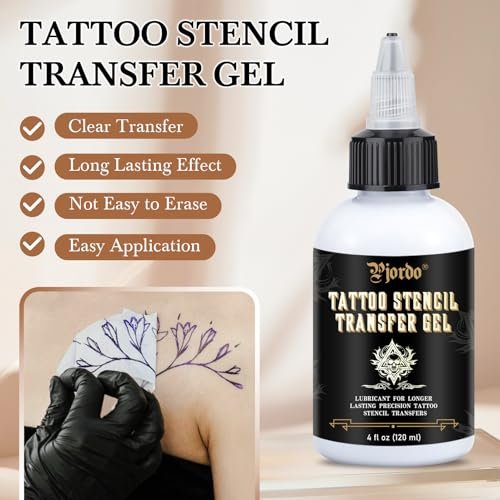 Pjordo Tattoo Stencil Transfer Gel Solution – Professional Tattoo Transfer Gel for Stencil Application, Tattoo Supplies for Artists & Beginners - görsel 4