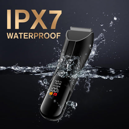 Spacekey Electric Body Hair Trimmer – IPX7 Waterproof Ball Trimmer for Men, Wet/Dry Groomer with LED Light, USB-C Rechargeable, Travel Bag Included for Pubic, Groin and Body Shave Avelisse