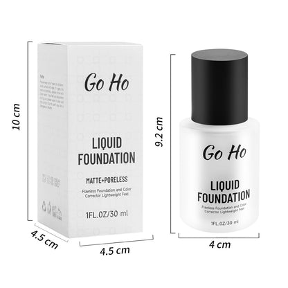 Go Ho White Liquid Foundation - Full Coverage White Foundation, Demi-Matte Finish for Goth, Clown, Vampire, Skeleton Makeup, Daily, Cosplay, Halloween Costume & Stage