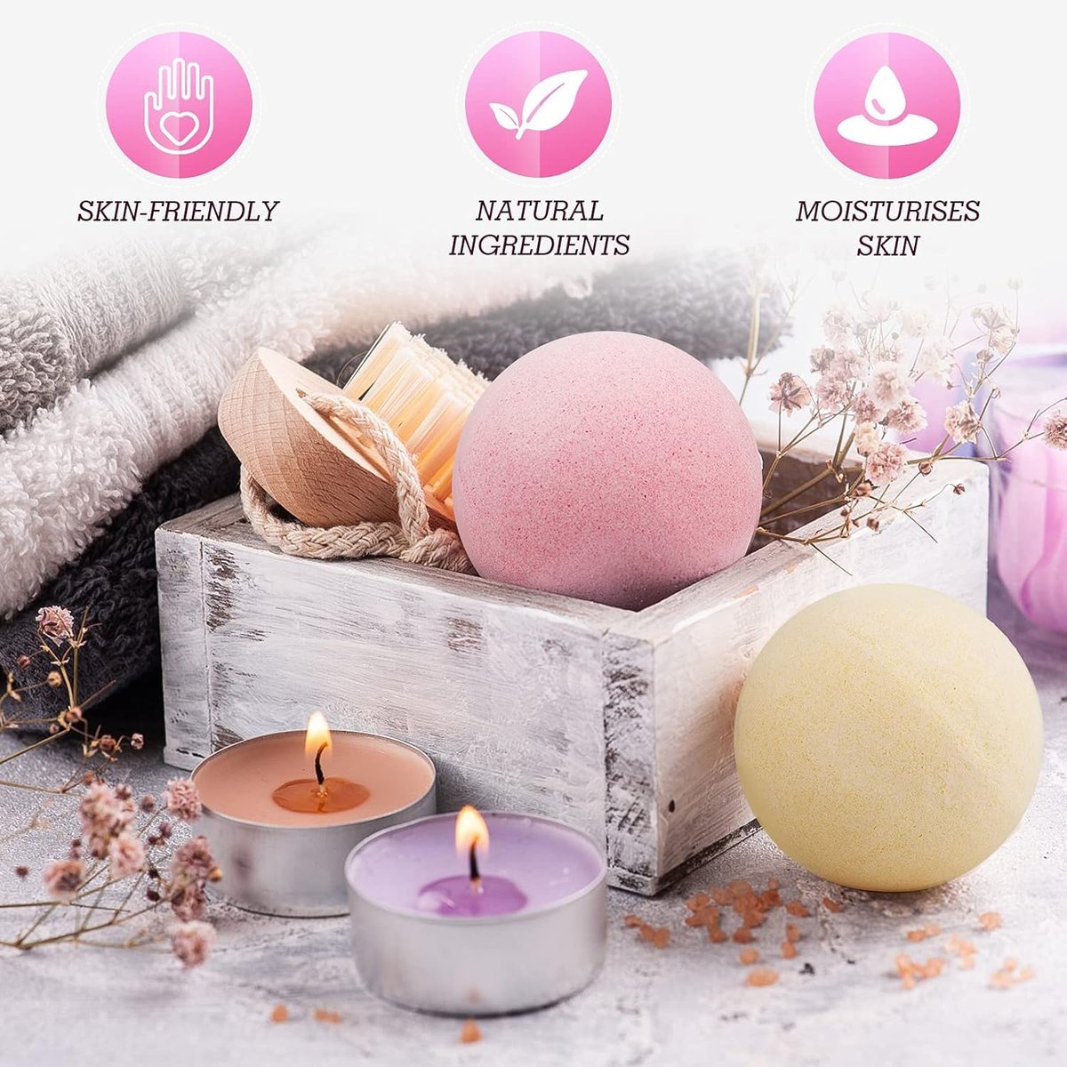 Organic Bath Bombs Women - Nature Bath Bombs for Women Relaxing - Lush Bath Bomb Gift Set - 16 Count Avelisse
