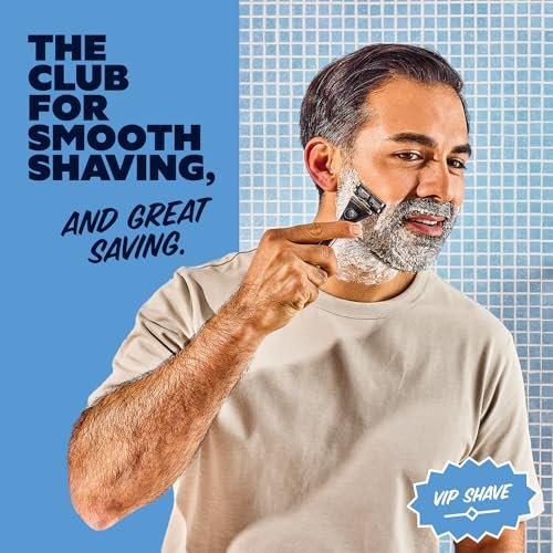 Dollar Shave Club VIP Shave Set: 4 Extra Close Refill Cartridges, Heavy Metal Handle, Shave Butter 3 oz & Razor Cover for Men Avelisse