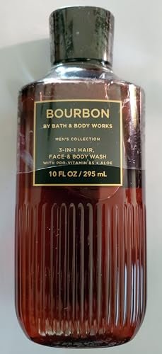 Bath & Body Works Men's Bourbon 3-in-1 Hair, Face & Body Wash Shower Gel and Body Cream 2 Piece Set Avelisse