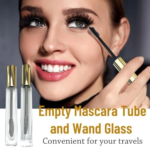 fupah Empty Mascara Tube and Wand Glass - Refillable 10ml Makeup Container, Leak Proof, Reusable, Travel Ready - görsel 5