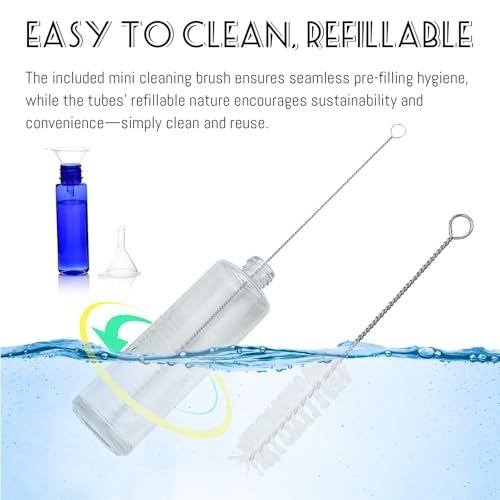 fupah Empty Mascara Tube and Wand Glass - Refillable 10ml Makeup Container, Leak Proof, Reusable, Travel Ready - görsel 9