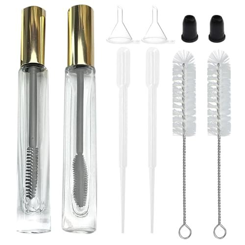 fupah Empty Mascara Tube and Wand Glass - Refillable 10ml Makeup Container, Leak Proof, Reusable, Travel Ready - görsel 2