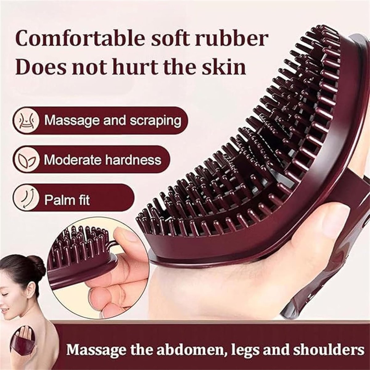 Meridian Brush Massage Brush 2-Pack - Professional Acupressure Body & Scalp Massager for Full Body Relaxation - Silicone Hair Brush for All Hair Types - görsel 3