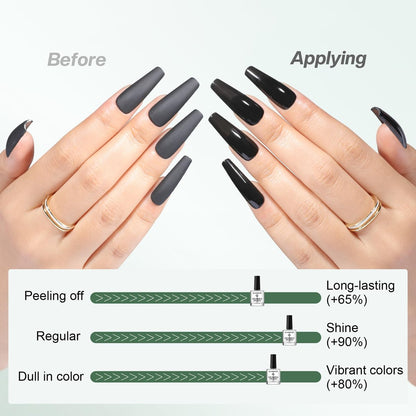Glamonade Base Top Coat Nail Polish: 2 in 1 Clear High Shine Quick Dry Nail Polish for Long Lasting Color Protection