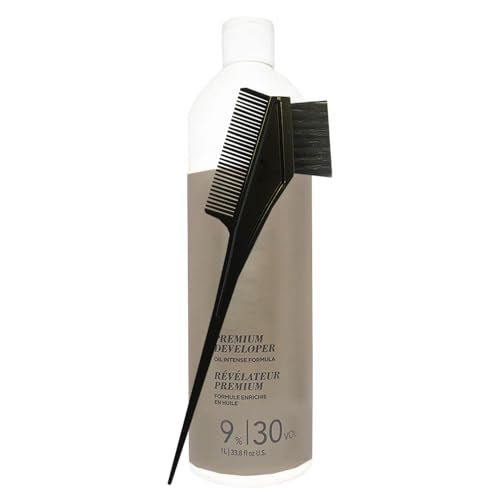 Blonde-Me Developer 9% 30 Volume 33.8 oz + M Hair Designs Tint Brush Comb Bundle - görsel 2