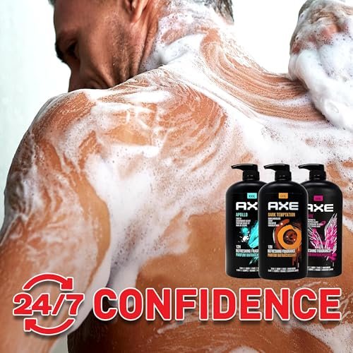 AXE Men's Body Wash Variety Pack - Dark Temptation, Apollo & Excite - 3-Pack of 33.8 oz Pump Bottles - 3-in-1 Body, Face & Hair Wash Avelisse