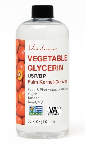Verdana Vegetable Glycerin – USP, Food Grade, Palm-Derived, Soy-Free – Liquid Glycerin for Personal Care, Cosmetic & Formulation Use – Non-GMO, Vegan – 32 fl oz Avelisse