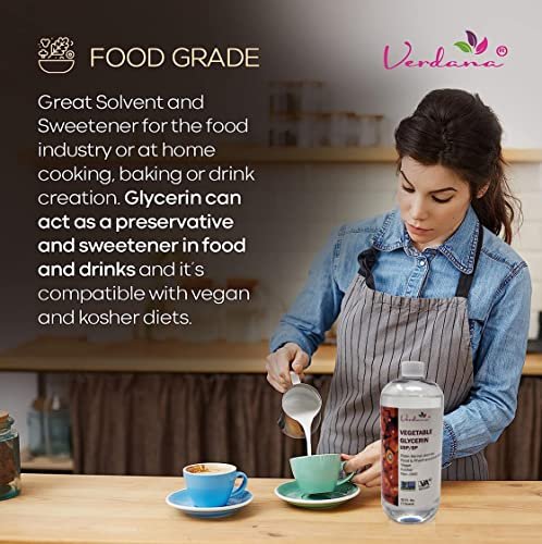 Verdana Vegetable Glycerin – USP, Food Grade, Palm-Derived, Soy-Free – Liquid Glycerin for Personal Care, Cosmetic & Formulation Use – Non-GMO, Vegan – 32 fl oz Avelisse