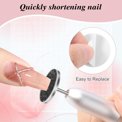 BELICOO 120 Pcs Sanding Paper Discs with 2 Metal Bits, 80/120/180/240 Grit, 25mm Round Replacement Sanding Discs for Electric Nail File, Foot Callus Remover Avelisse