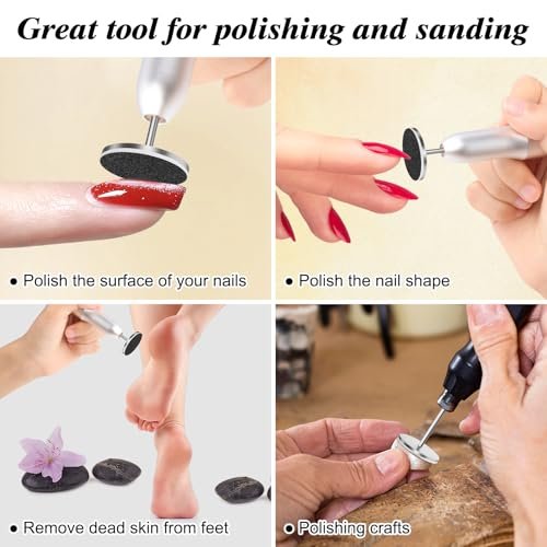 BELICOO 120 Pcs Sanding Paper Discs with 2 Metal Bits, 80/120/180/240 Grit, 25mm Round Replacement Sanding Discs for Electric Nail File, Foot Callus Remover Avelisse