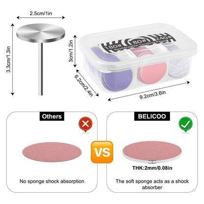 BELICOO 120 Pcs Sanding Paper Discs with 2 Metal Bits, 80/120/180/240 Grit, 25mm Round Replacement Sanding Discs for Electric Nail File, Foot Callus Remover Avelisse