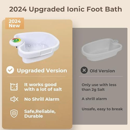 MSFOOT Upgraded Ionic Foot Bath Detox Machine – No Salt Limit, No Alarm Shutoffs | One-Touch 30-Min Auto Spa | Home Foot Spa for Circulation & Relaxation Avelisse