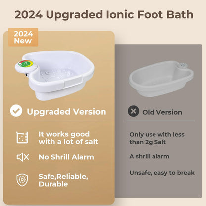 MSFOOT Upgraded Ionic Foot Bath Detox Machine – No Salt Limit, No Alarm Shutoffs | One-Touch 30-Min Auto Spa | Home Foot Spa for Circulation & Relaxation Avelisse