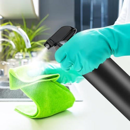 DMuuuDM 500ml/16 Oz Plastic Spray Bottles, Empty Heavy Duty Adjustable Fine Mist and Stream Container for Home Garden Plant, Essential Oils, Hair, Household Cleaning Solutions - Black, 6 Pack Avelisse