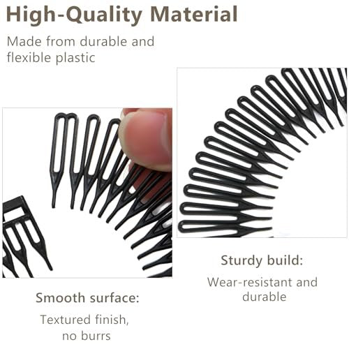 Jaasuee Classic Nylon Flexible Comb Headband for Women – Brown & Black Pack, All Hair Types - görsel 6