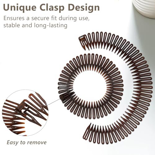 Jaasuee Classic Nylon Flexible Comb Headband for Women – Brown & Black Pack, All Hair Types - görsel 12