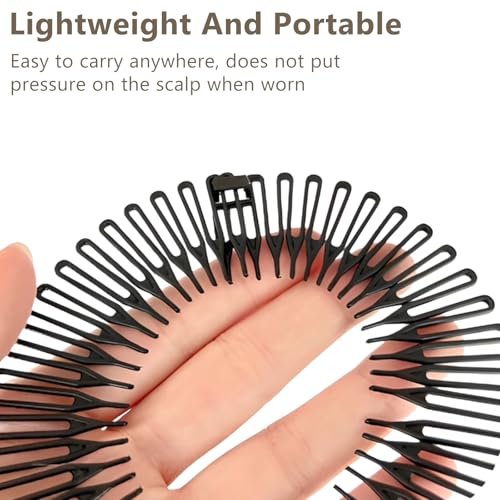 Jaasuee Classic Nylon Flexible Comb Headband for Women – Brown & Black Pack, All Hair Types - görsel 10