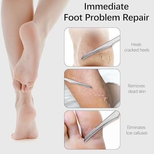 6-Piece Stainless Steel Pedicure Knife Tools Kit | Professional Foot Scrubber Set for Callus & Dead Skin Removal - görsel 8