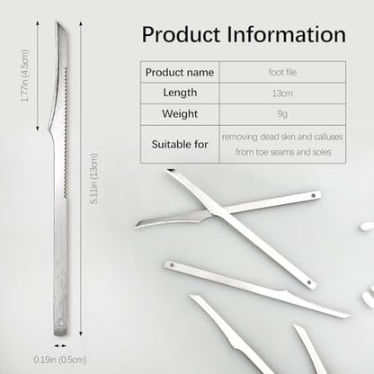 6-Piece Stainless Steel Pedicure Knife Tools Kit | Professional Foot Scrubber Set for Callus & Dead Skin Removal