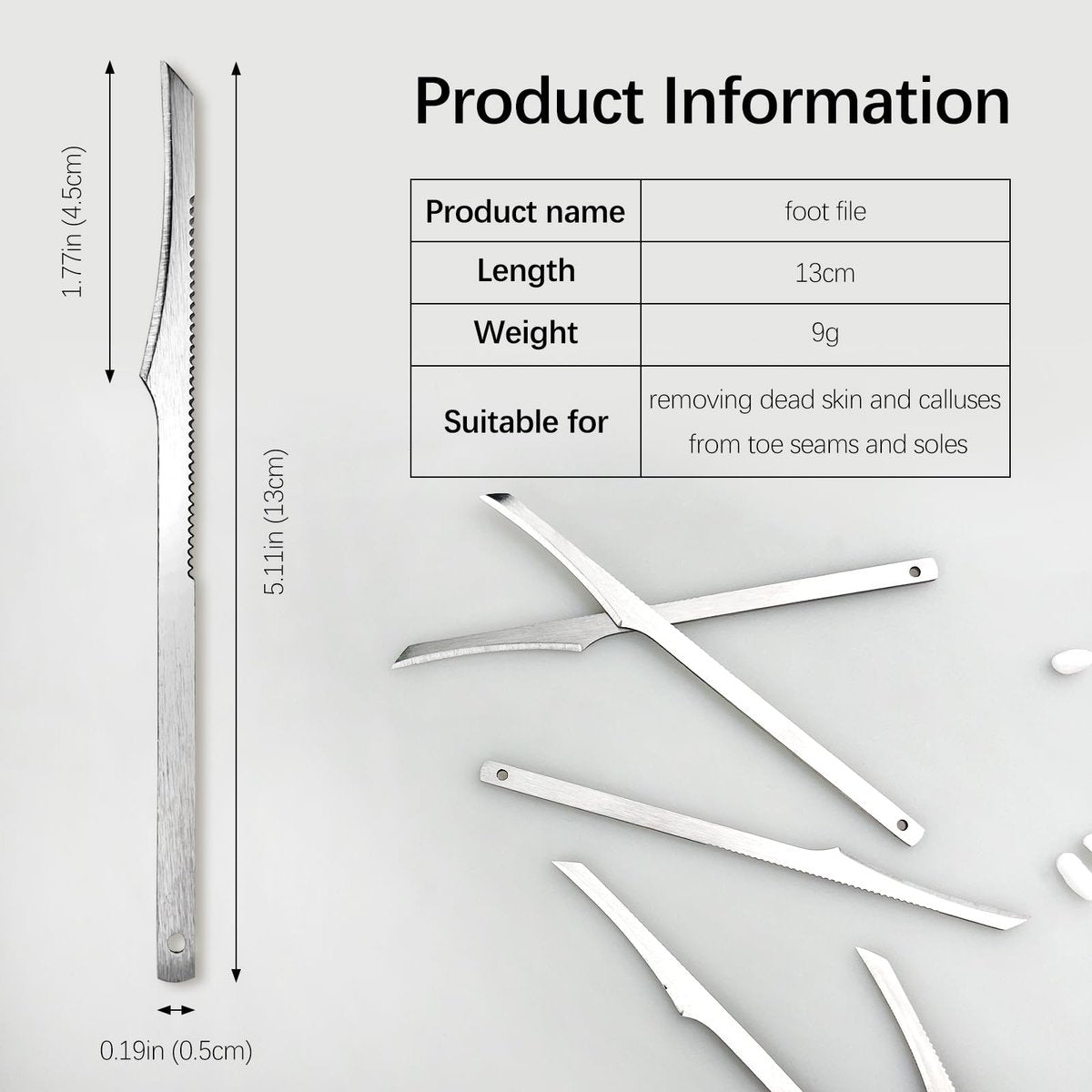 6-Piece Stainless Steel Pedicure Knife Tools Kit | Professional Foot Scrubber Set for Callus & Dead Skin Removal - görsel 3