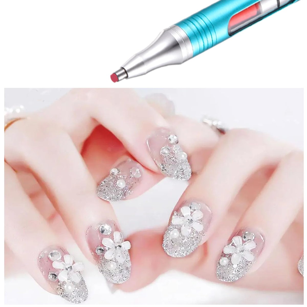 Yacig Diamond Art Pen – Refillable Wax Pen for Diamond Painting with Metal Multi Placer, Blue Avelisse