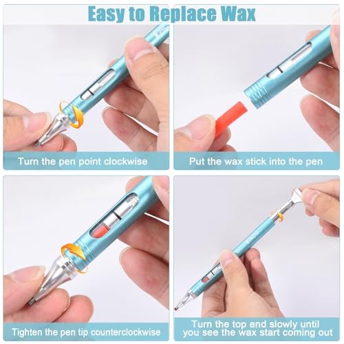 Yacig Diamond Art Pen – Refillable Wax Pen for Diamond Painting with Metal Multi Placer, Blue Avelisse
