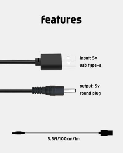 uijino Haokry Hair Clippers Charger - Replacement Power Cord for Haokry P-8900, 3.3ft with Cleaning Brush Avelisse