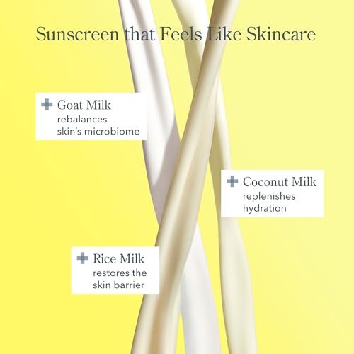 Beekman 1802 Solar Milk 3-in-1 Weightless Clear SPF 50 Face Sunscreen - 1.69 fl oz - Broad Spectrum UVA/UVB Protection + Makeup Primer, Non-Greasy Gel with Goat Milk, For All Skin Types & Tones Avelisse