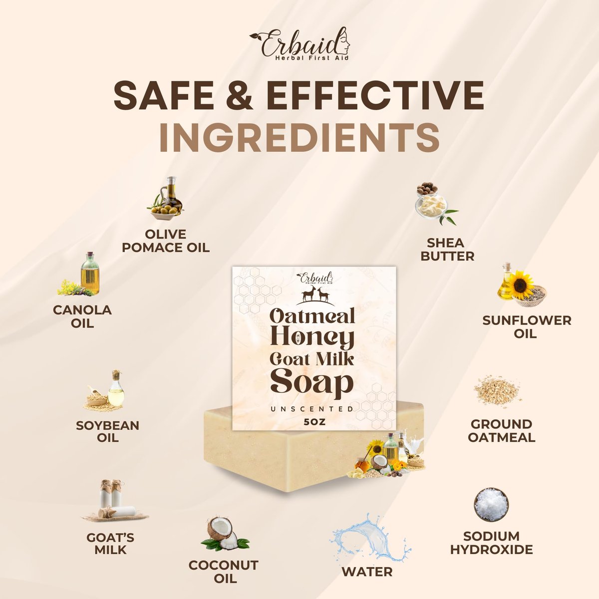 Natural Oatmeal & Honey Goat Milk Soap Bar – Unscented Face & Body Wash for Eczema, Psoriasis, Dry, Itchy, Sensitive Skin – Handcrafted in USA - görsel 10