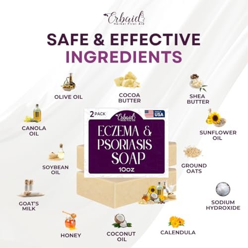 Eczema Soap Bar for Face and Body – All Natural Dermatitis, Psoriasis Treatment for Dry Itchy Sensitive Skin Relief – Gentle Detoxifying, Healing, Anti-Itch, Oatmeal Goat Milk Wash for Kids & Adults (Pack of 2) - görsel 10