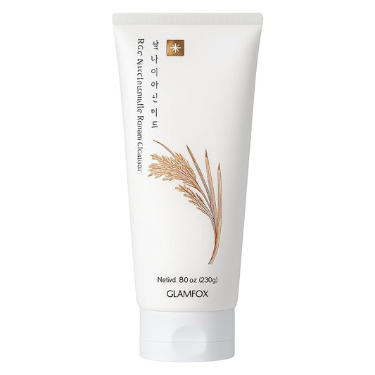 Glamfox Rice Niacinamide Foam Cleanser - Hydrating & Brightening Face Wash, Alcohol-Free, 8.11 Fl Oz Avelisse