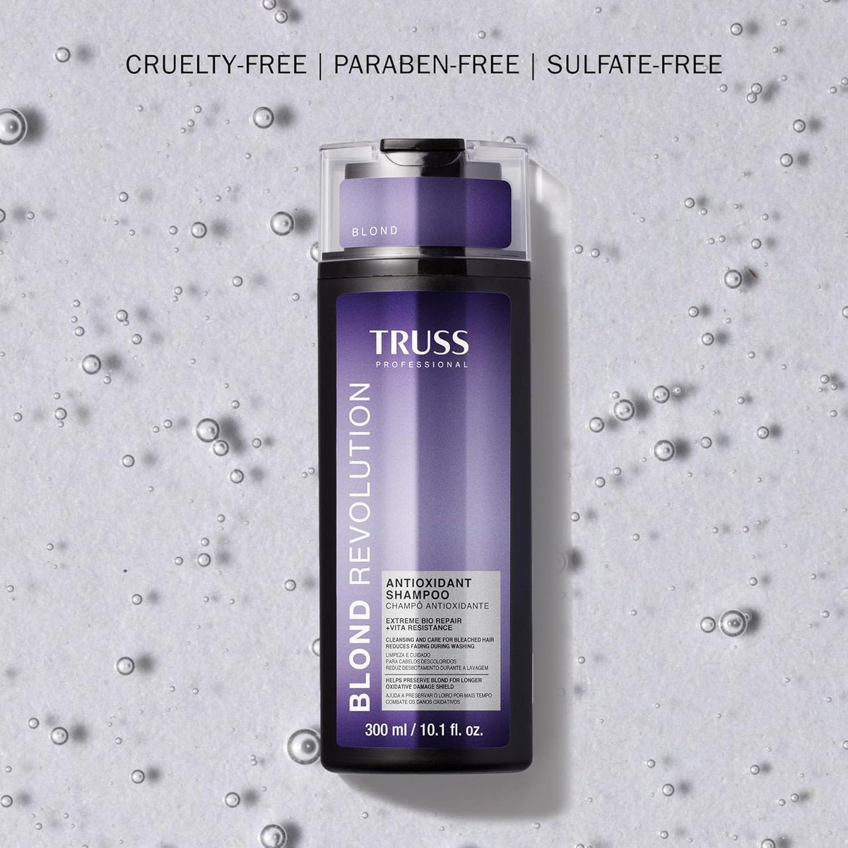 TRUSS Blond Revolution Blonde Shampoo - Gentle Cleansing Shampoo for Color Treated Hair - Preserves Luminous Blonde Coloring While Fighting Oxidation & Increasing Shine (10 fl oz) Avelisse