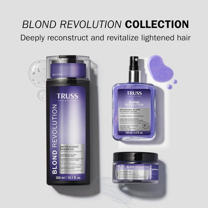TRUSS Blond Revolution Blonde Shampoo - Gentle Cleansing Shampoo for Color Treated Hair - Preserves Luminous Blonde Coloring While Fighting Oxidation & Increasing Shine (10 fl oz) Avelisse