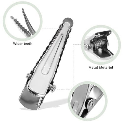 100 Pcs Silver Metal Alligator Hair Clips - Small Crocodile Hair Pins for Styling, Crafts & DIY Projects