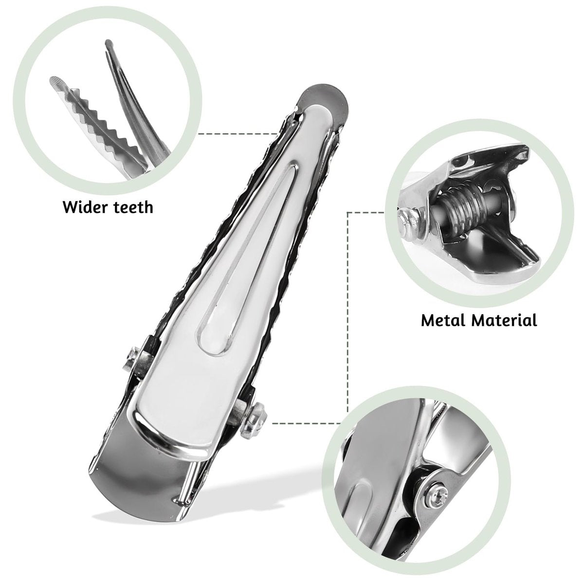 100 Pcs Silver Metal Alligator Hair Clips - Small Crocodile Hair Pins for Styling, Crafts & DIY Projects - görsel 6