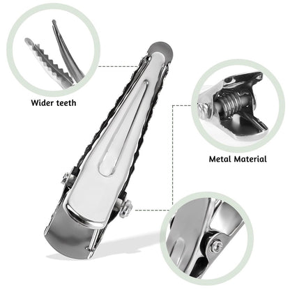 100 Pcs Silver Metal Alligator Hair Clips - Small Crocodile Hair Pins for Styling, Crafts & DIY Projects