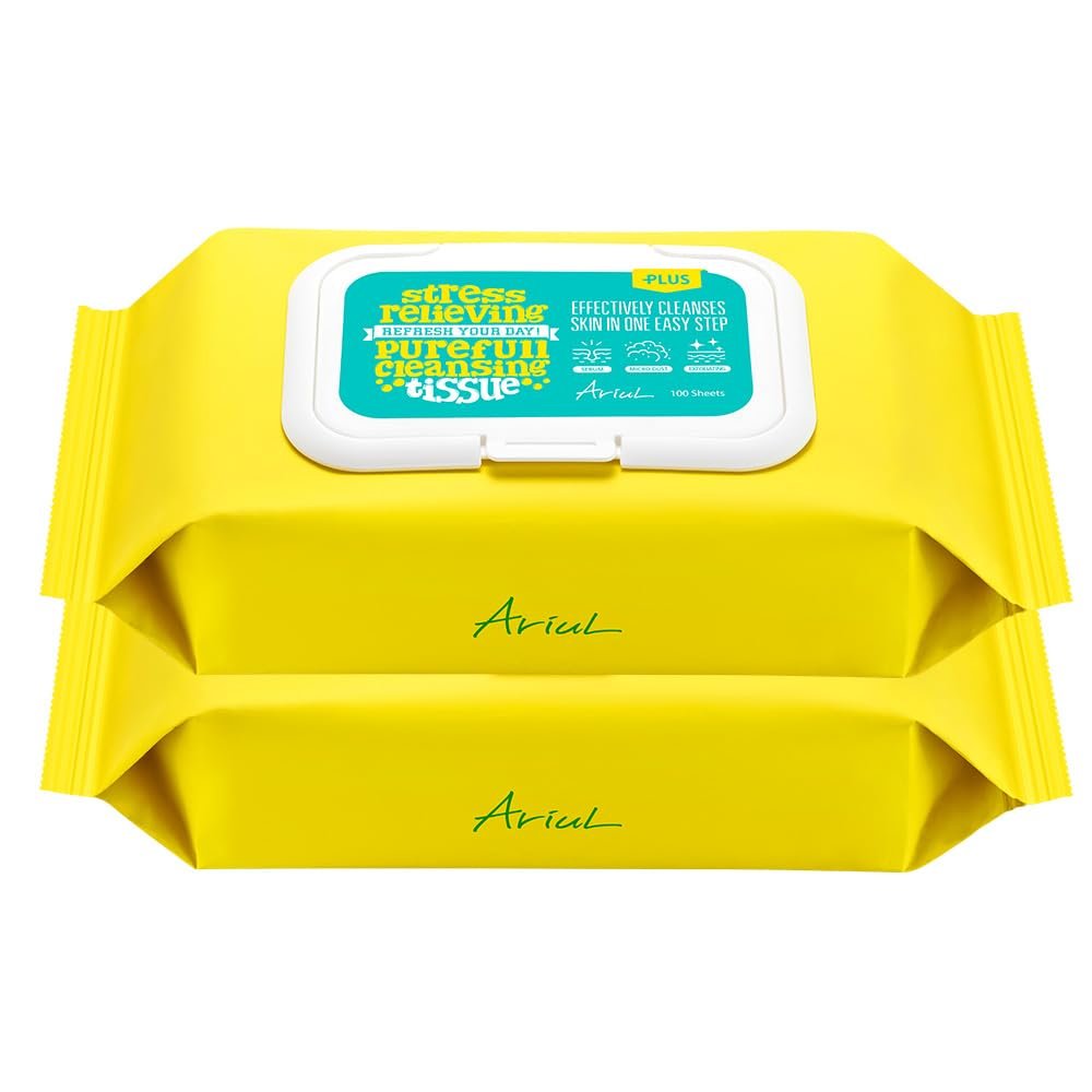 Ariul Purefull Gentle Cleansing Wipes – Soothing & Hydrating Makeup Remover Wipes, Non-Sticky Fresh Finish, Mild Acidic pH, Effective Cleansing, Korean Skincare (80 Sheets x 2 Pack) Avelisse