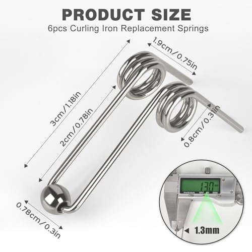 6-Pack Stainless Steel Hair Curling Torsion Spring Replacement for Perm Rods - 1.3mm x 30mm - görsel 4