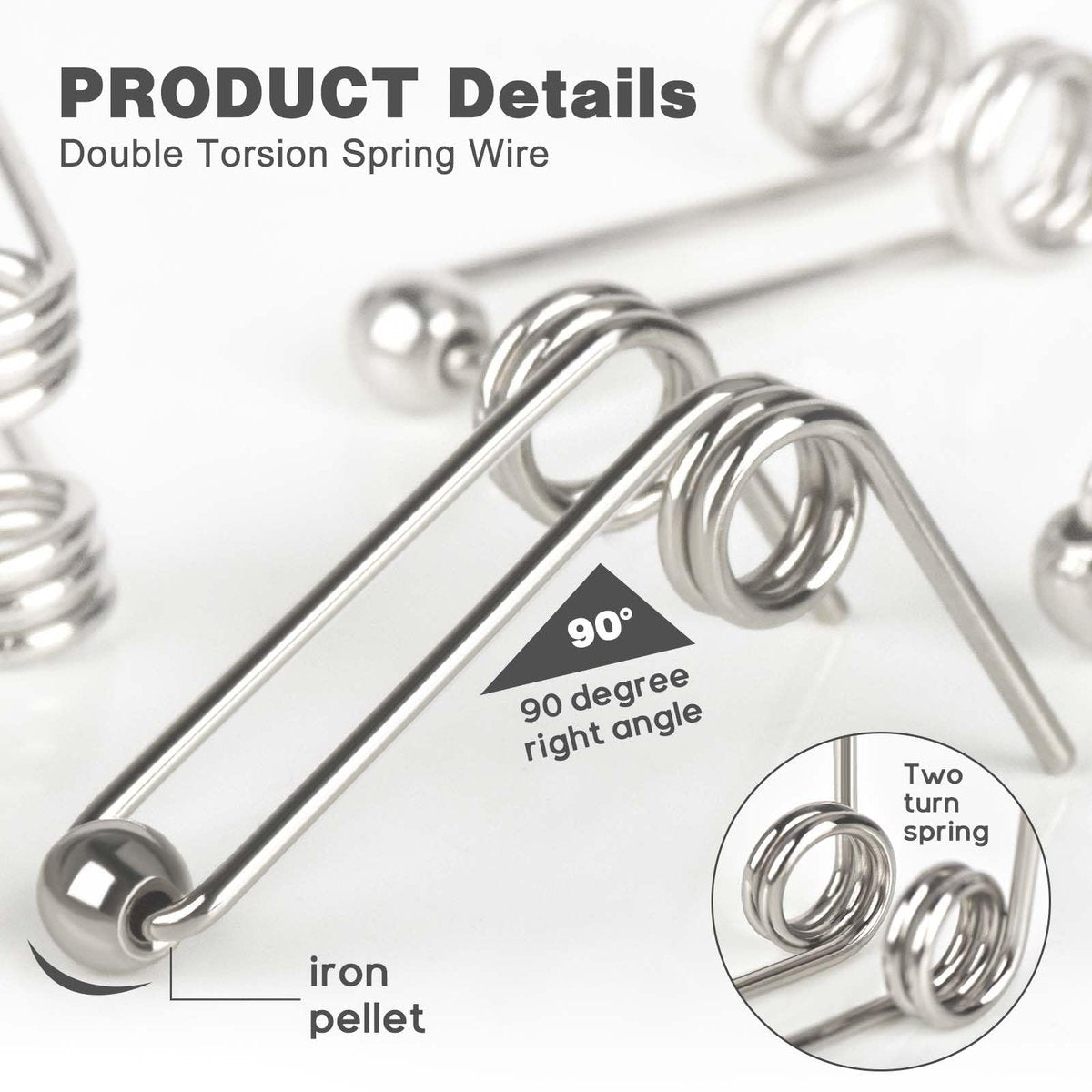 6-Pack Stainless Steel Hair Curling Torsion Spring Replacement for Perm Rods - 1.3mm x 30mm - görsel 5