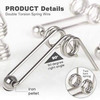 6-Pack Stainless Steel Hair Curling Torsion Spring Replacement for Perm Rods - 1.3mm x 30mm