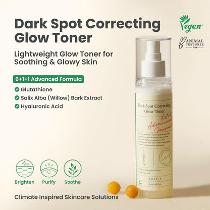AXIS-Y Dark Spot Correcting Glow Toner – Brightening Hydrating Toner with 5% Niacinamide, Glutathione & Hyaluronic Acid for Uneven Skin Tone (4.23 fl. oz.) Avelisse