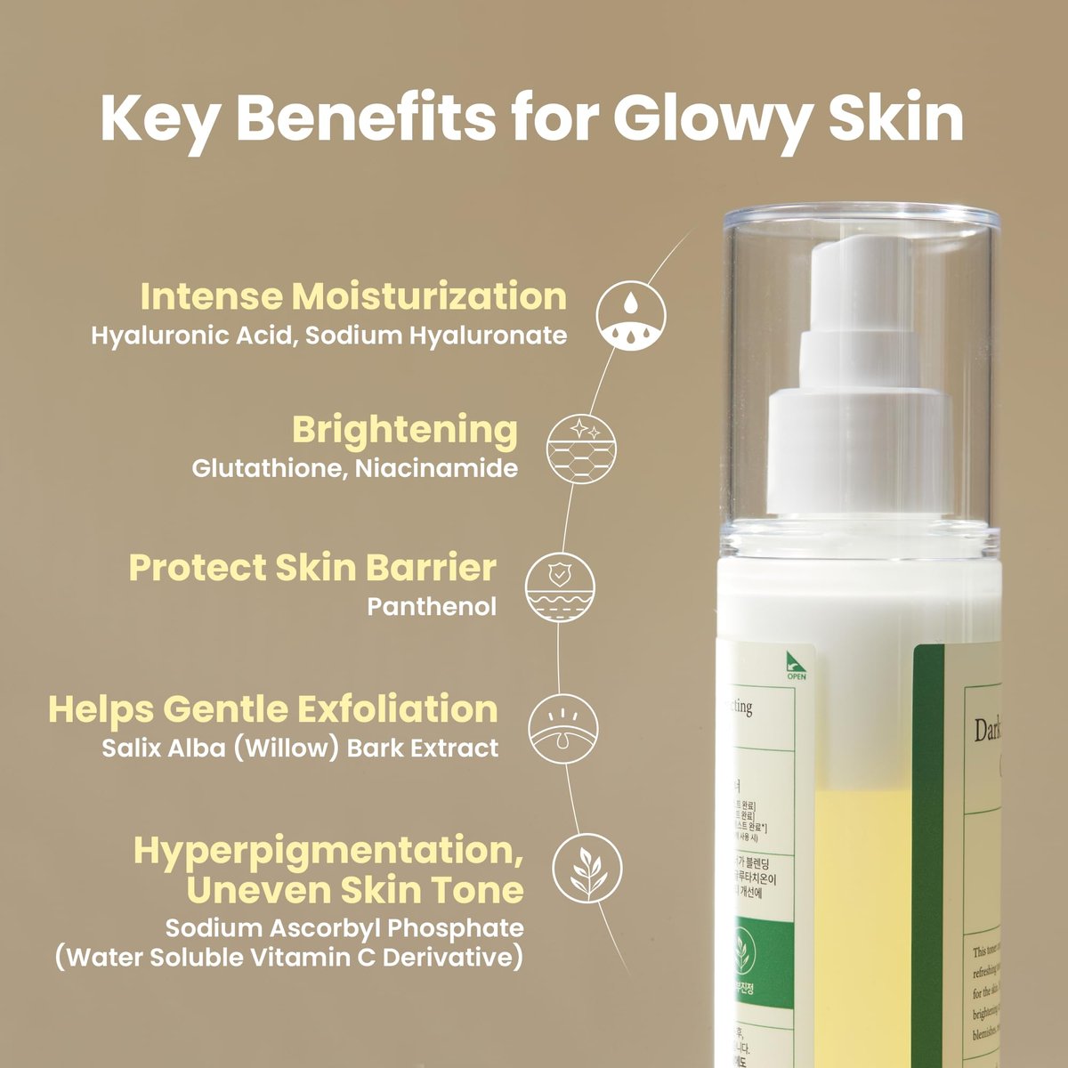 AXIS-Y Dark Spot Correcting Glow Toner – Brightening Hydrating Toner with 5% Niacinamide, Glutathione & Hyaluronic Acid for Uneven Skin Tone (4.23 fl. oz.) Avelisse