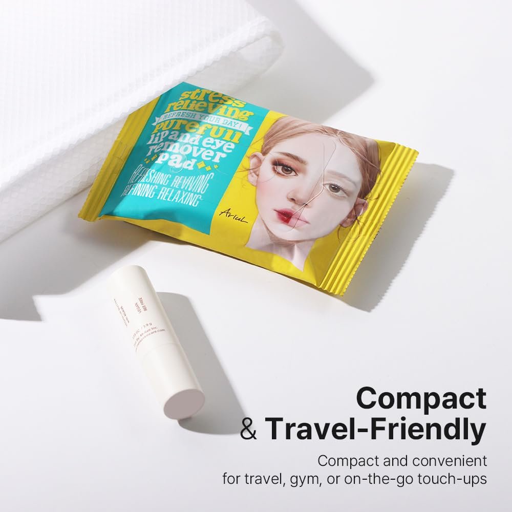Ariul Purefull Lip & Eye Makeup Remover Pads – Oil-Infused Dual-Sided Pads, Gentle Exfoliation, Travel Friendly Compact Size, Korean Skincare (30 Pads x 3 Pack) Avelisse