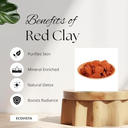 Organic Red Edible Clay Chunks - Natural, Pure, 4 oz for Eating and Skin Care - görsel 5