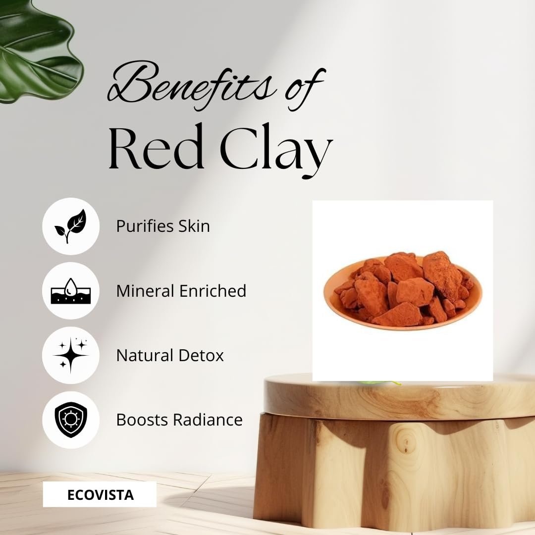 Organic Red Edible Clay Chunks - Natural, Pure, 4 oz for Eating and Skin Care - görsel 4